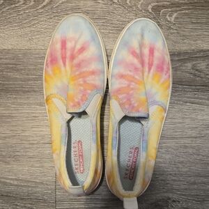 Skechers Memory Foam Tie Dye Slip On Shoes Sz 8